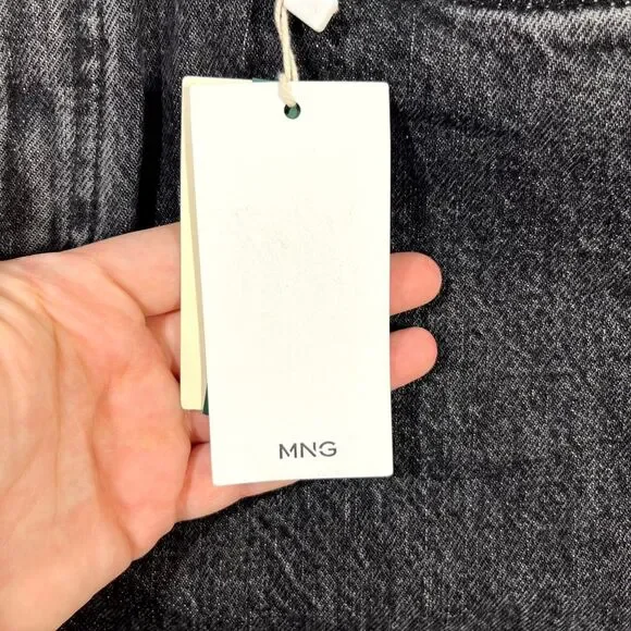 MNG Mango High Waist Tapered Fit Jeans Black Womens Size USA 6 EUR 38 (30x30) - Picture 6 of 15